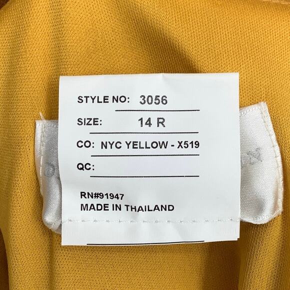 NEW! Dessy Collection Size 14 Charmeuse Slip Dress NYC Yellow $231 msrp I21-12 - Picture 6 of 10